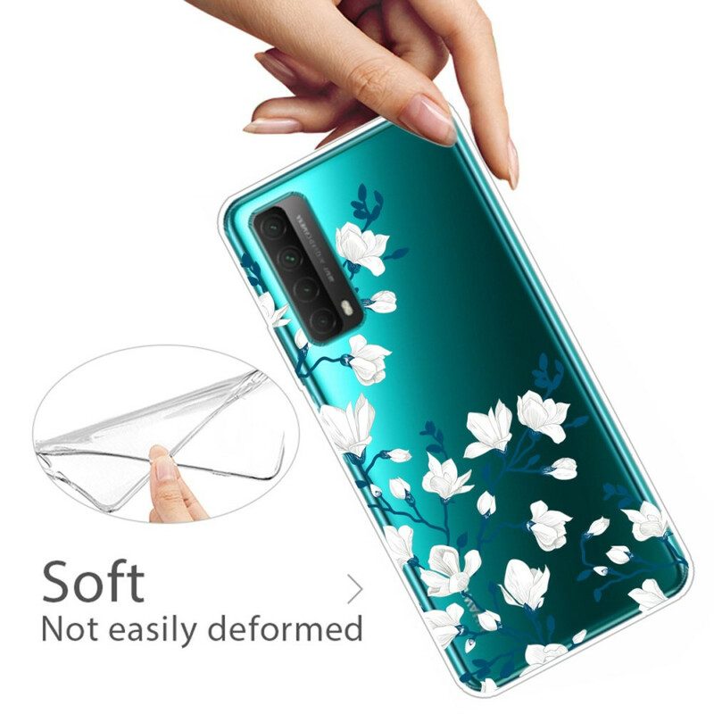 Skal För Huawei P Smart 2021 Vita Blommor