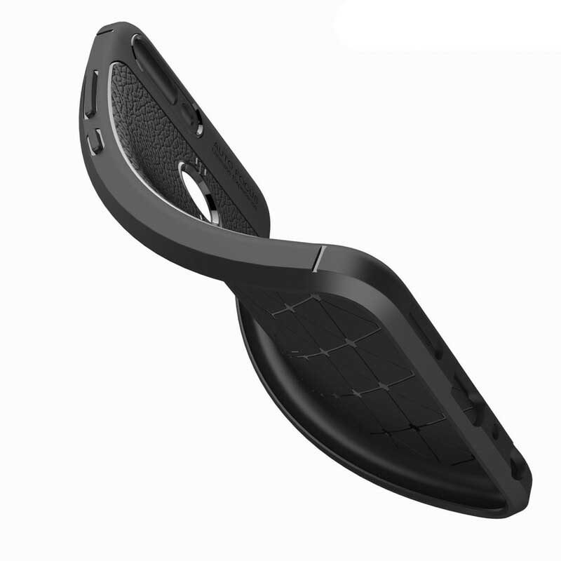 Skal För Huawei P Smart Dubbellinje Litchi-lädereffekt