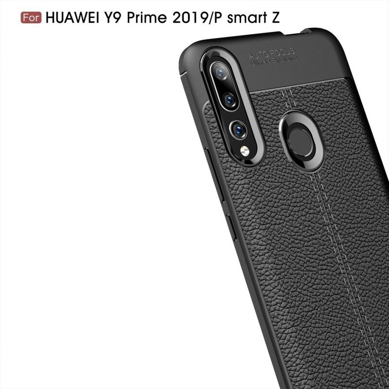 Skal För Huawei P Smart Z / Honor 9X Double Line Litchi Lädereffekt