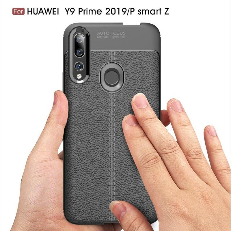 Skal För Huawei P Smart Z / Honor 9X Double Line Litchi Lädereffekt