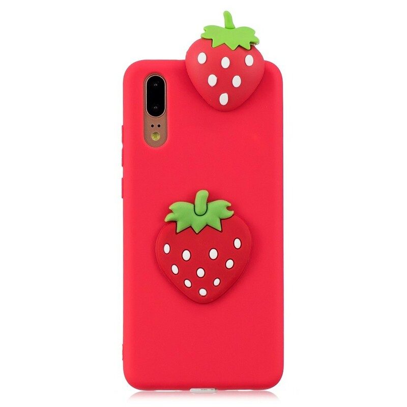 Skal För Huawei P20 3d Strawberry