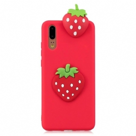 Skal För Huawei P20 3d Strawberry