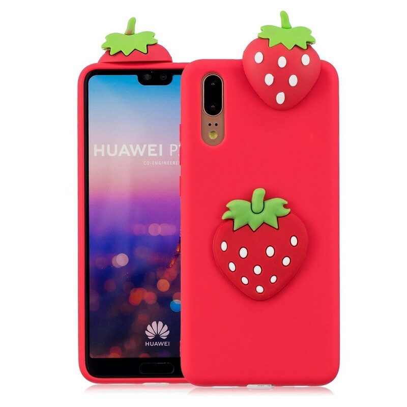 Skal För Huawei P20 3d Strawberry