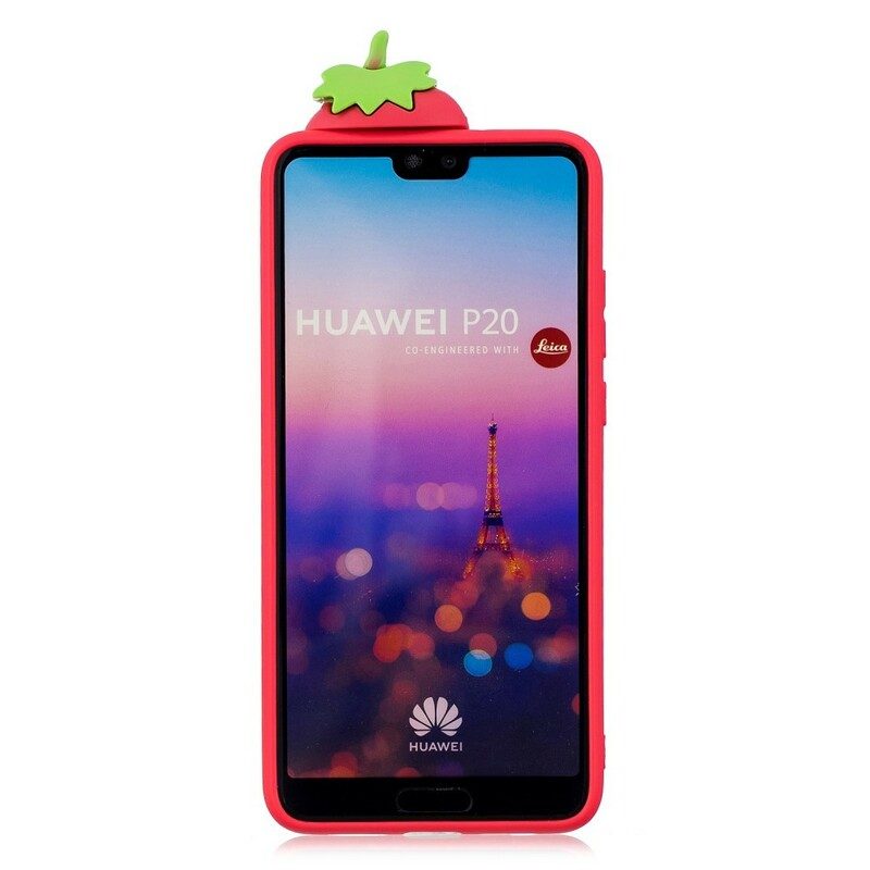 Skal För Huawei P20 3d Strawberry