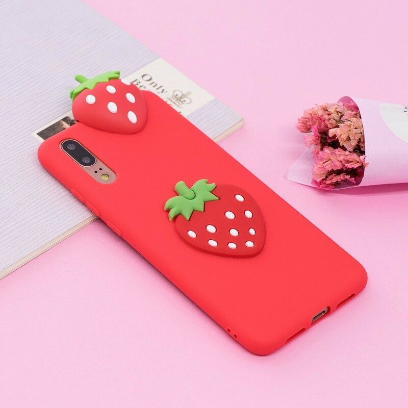 Skal För Huawei P20 3d Strawberry