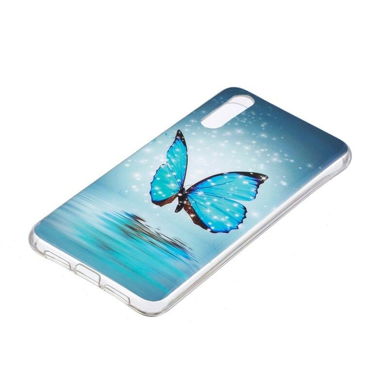 Skal För Huawei P20 Fluorescerande Blå Fjäril