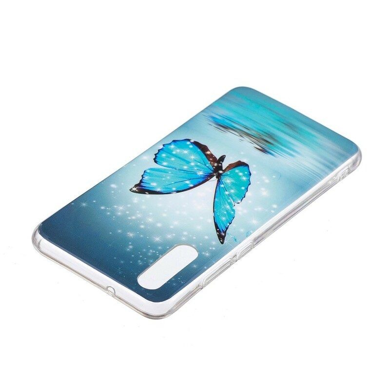 Skal För Huawei P20 Fluorescerande Blå Fjäril