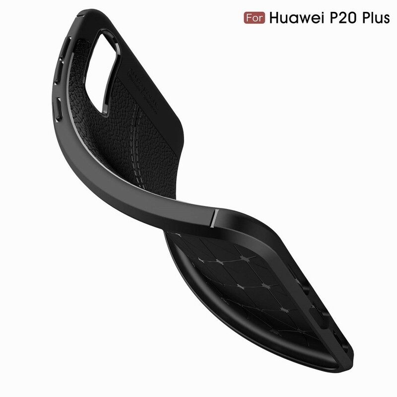 Skal För Huawei P20 Pro Dubbellinje Litchi-lädereffekt