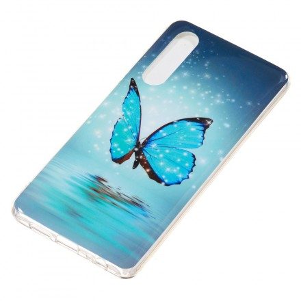 Skal För Huawei P30 Fluorescerande Blå Fjäril