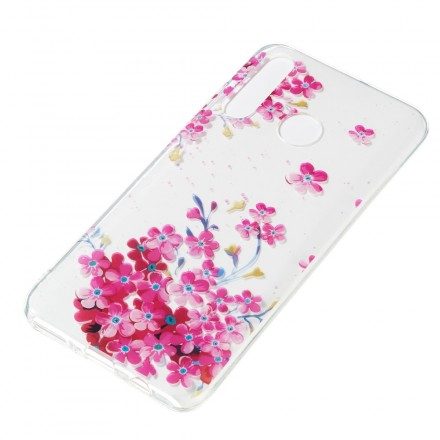 Skal För Huawei P30 Lite Gula Och Magenta Blommor