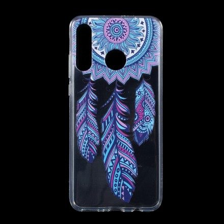 Skal För Huawei P30 Lite Transparent Dreamcatcher Blue Feathers