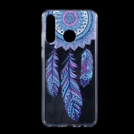 Skal För Huawei P30 Lite Transparent Dreamcatcher Blue Feathers