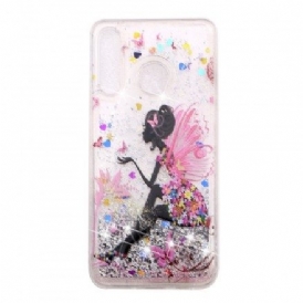 Skal För Huawei P30 Lite Transparent Flower Fairy Glitter