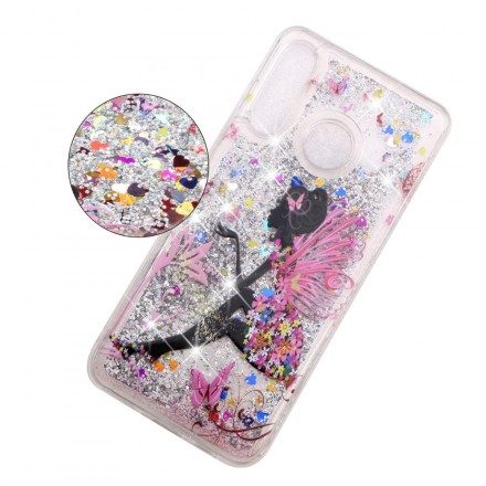 Skal För Huawei P30 Lite Transparent Flower Fairy Glitter