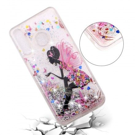 Skal För Huawei P30 Lite Transparent Flower Fairy Glitter