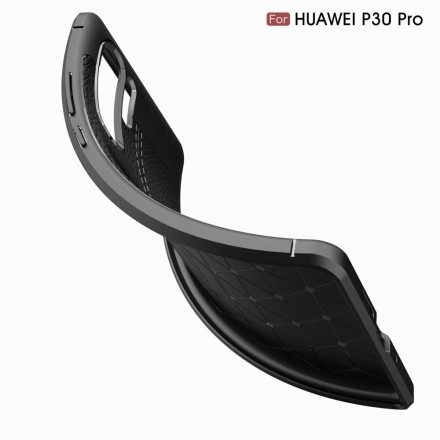 Skal För Huawei P30 Pro Dubbellinje Litchi-lädereffekt