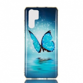 Skal För Huawei P30 Pro Fluorescerande Blå Fjäril