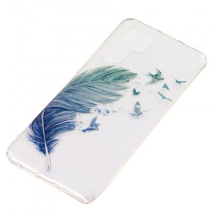 Skal För Huawei P30 Pro Transparenta Färgade Fjädrar
