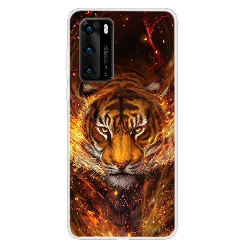 Skal För Huawei P40 Fire Tiger