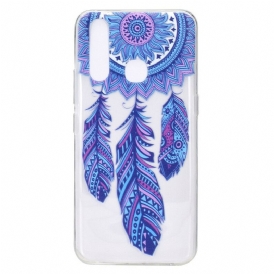 Skal För Huawei P40 Lite E / Huawei Y7p Transparent Dreamcatcher Blue Feathers