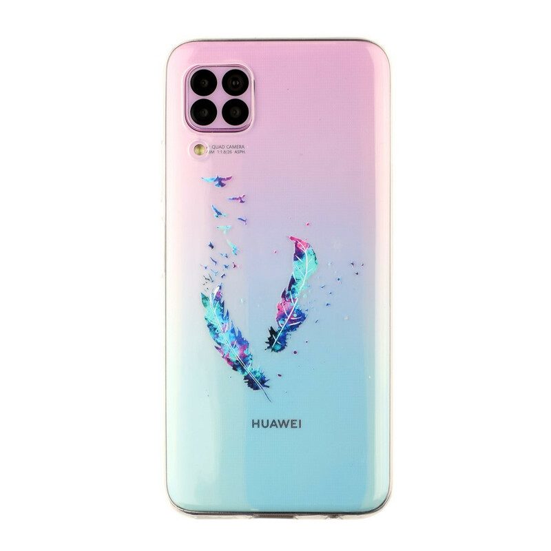 Skal För Huawei P40 Lite Transparenta Fjädrar