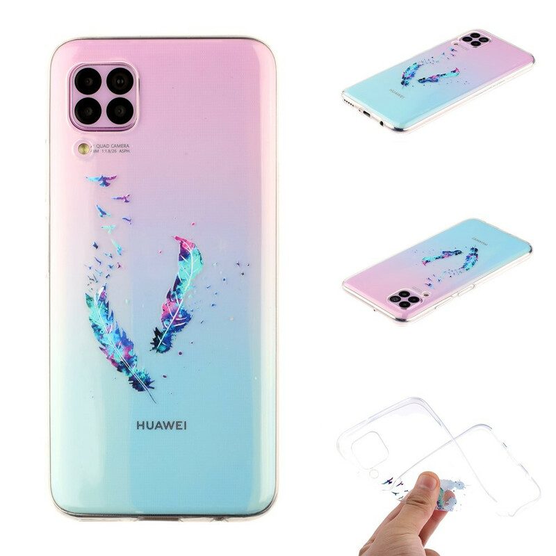 Skal För Huawei P40 Lite Transparenta Fjädrar