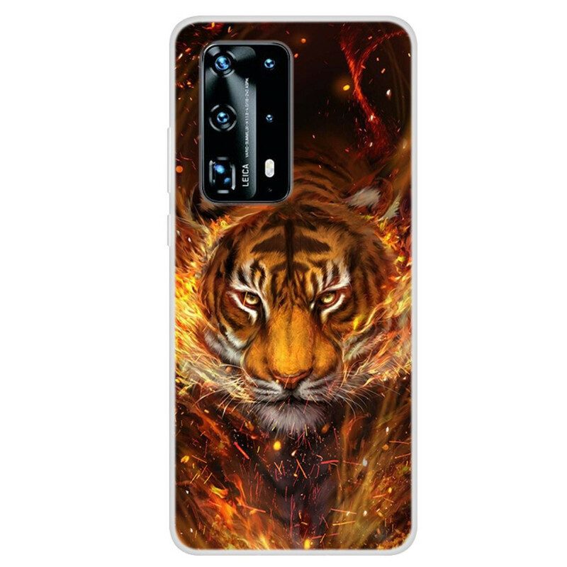 Skal För Huawei P40 Pro Fire Tiger