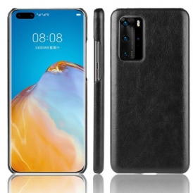 Skal För Huawei P40 Pro Performance Litchi Lädereffekt