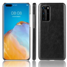 Skal För Huawei P40 Pro Performance Litchi Lädereffekt