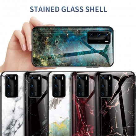 Skal För Huawei P40 Pro Premium Färger Härdat Glas