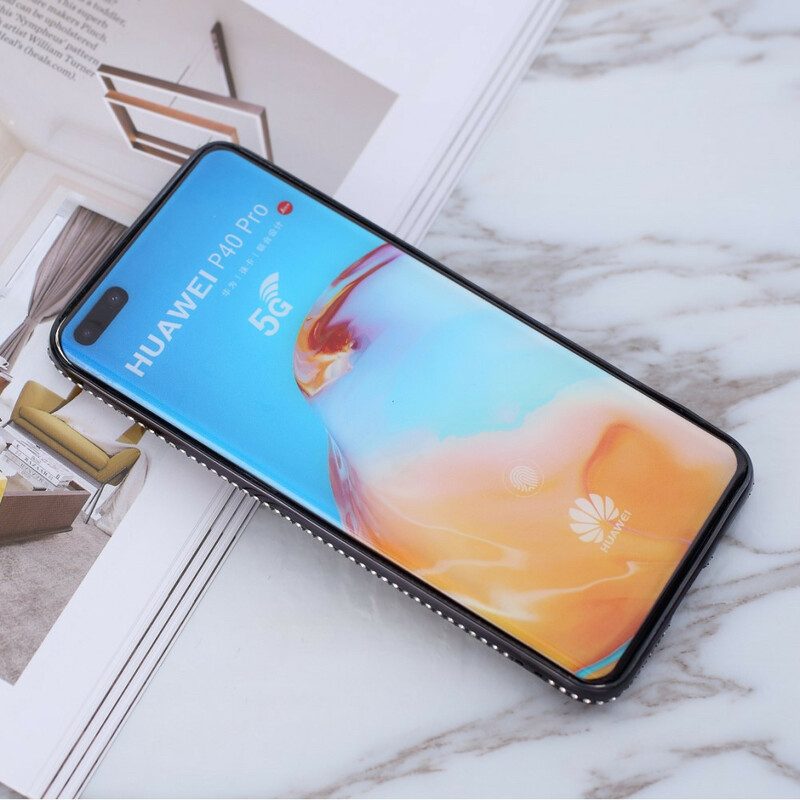 Skal För Huawei P40 Pro Ring Med Paljetter Och Diamanter