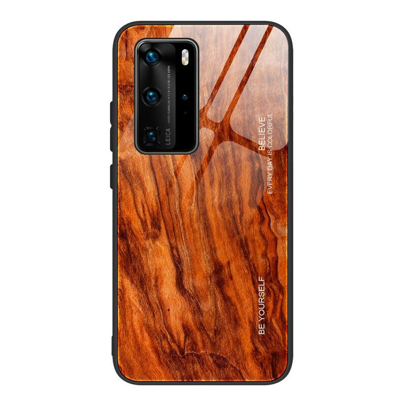 Skal För Huawei P40 Pro Trädesign Härdat Glas