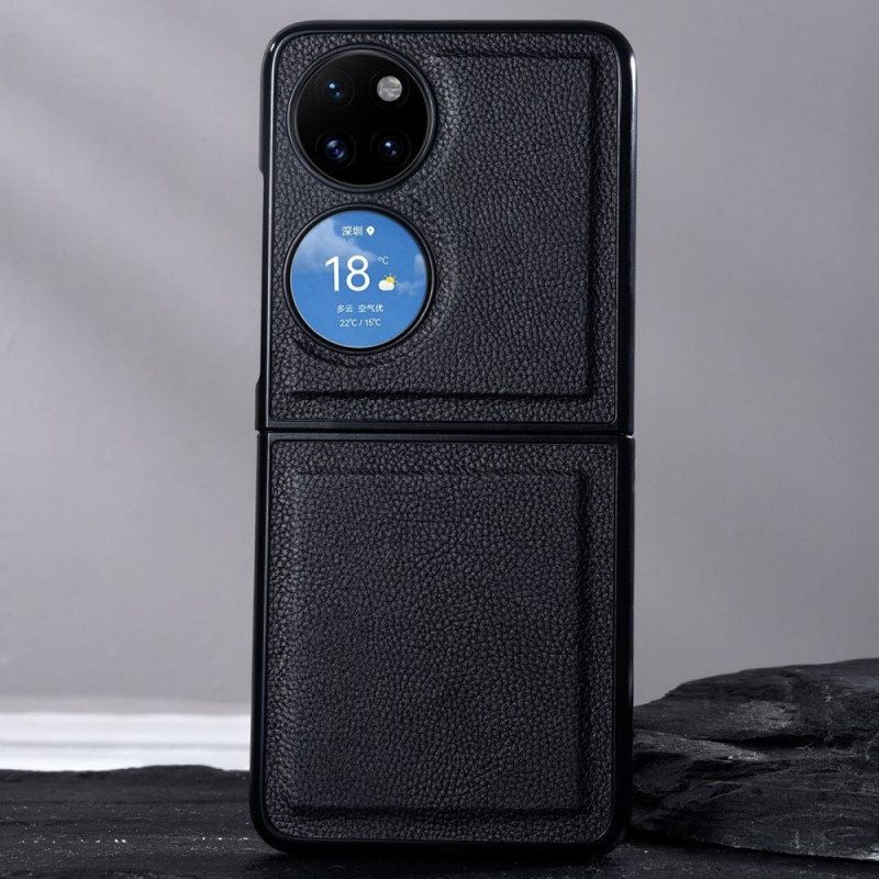 Skal För Huawei P50 Pocket Äkta Designerläder