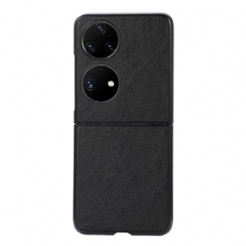Skal För Huawei P50 Pocket Elegance Lychee Konstläder