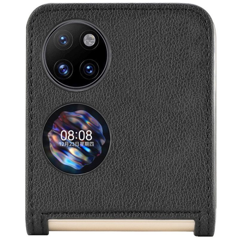 Skal För Huawei P50 Pocket Lädertexturkorthållare