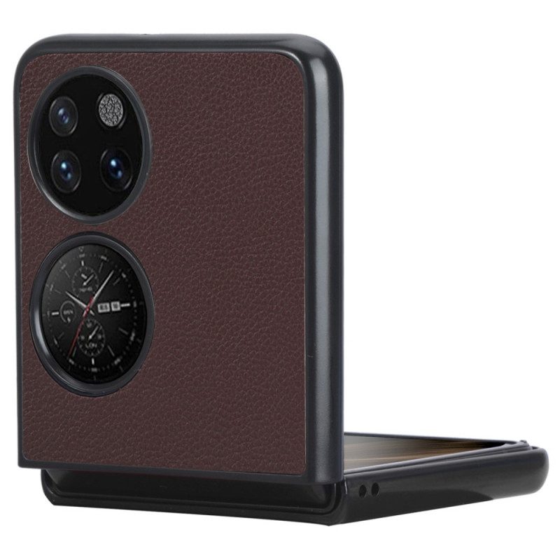 Skal För Huawei P50 Pocket Litchi-lädereffekt