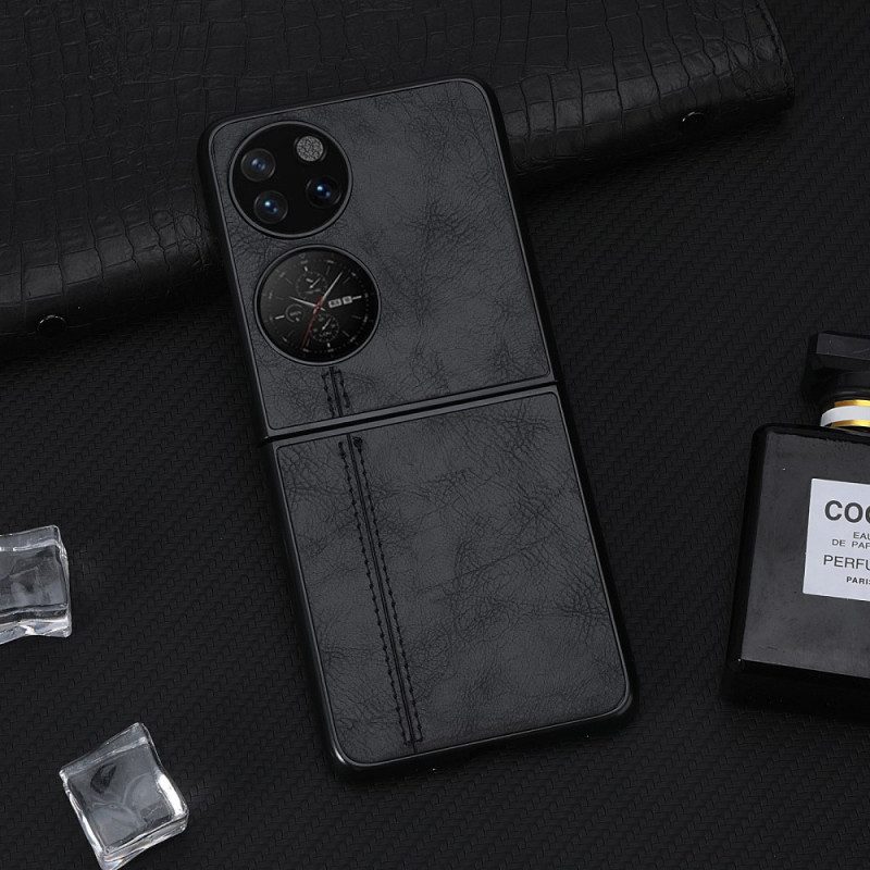 Skal För Huawei P50 Pocket Sömmar I Konstläder