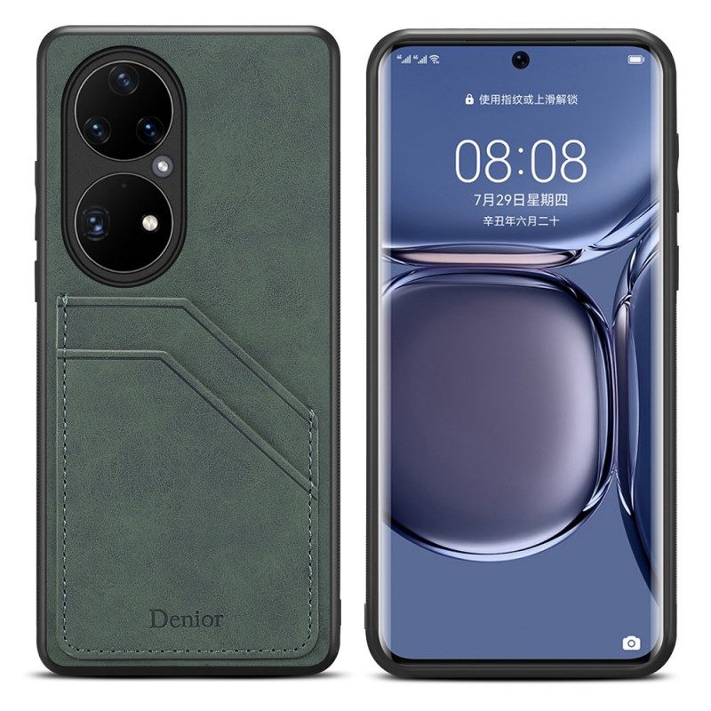 Skal För Huawei P50 Pro Denior Double Slot Card Holder