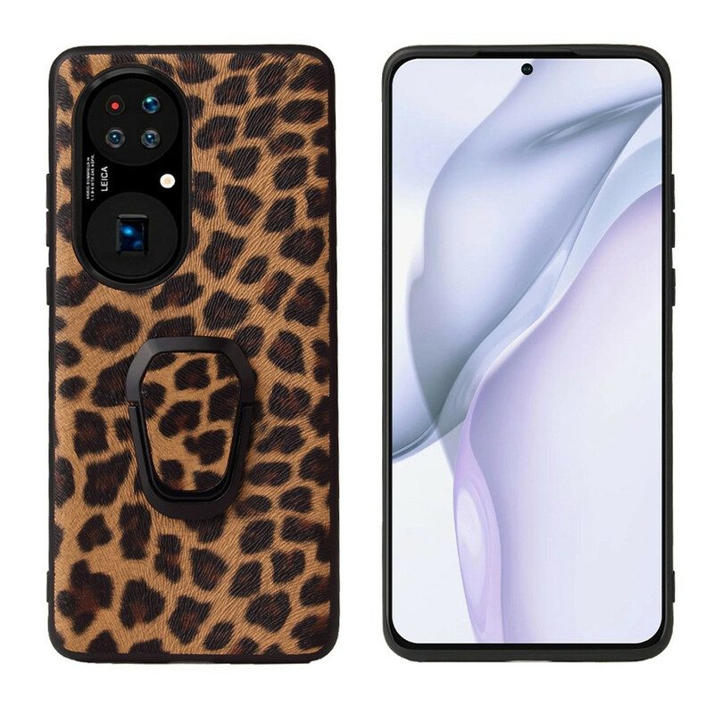 Skal För Huawei P50 Pro Ringstöd I Leopardstil