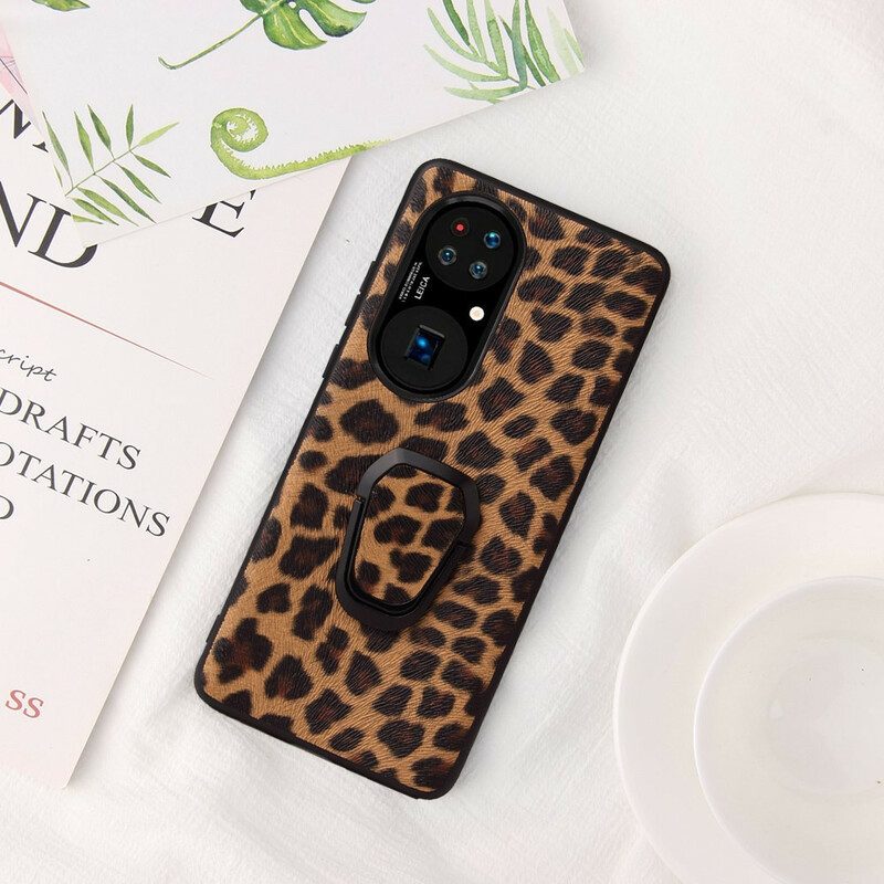 Skal För Huawei P50 Pro Ringstöd I Leopardstil