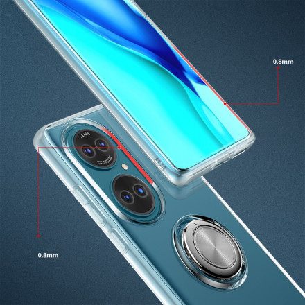 Skal För Huawei P50 Transparent Enkel Metallring