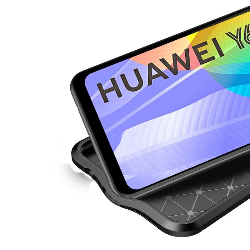 Skal För Huawei Y6p Double Line Litchi Lädereffekt