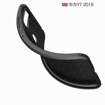 Skal För Huawei Y7 2019 Dubbellinje Litchi-lädereffekt