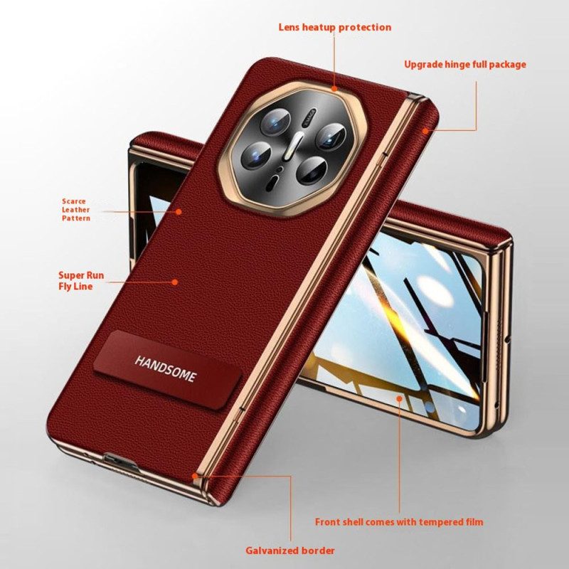 Skal Huawei Mate X6 Texturerat Konstläder Med Skärmskydd