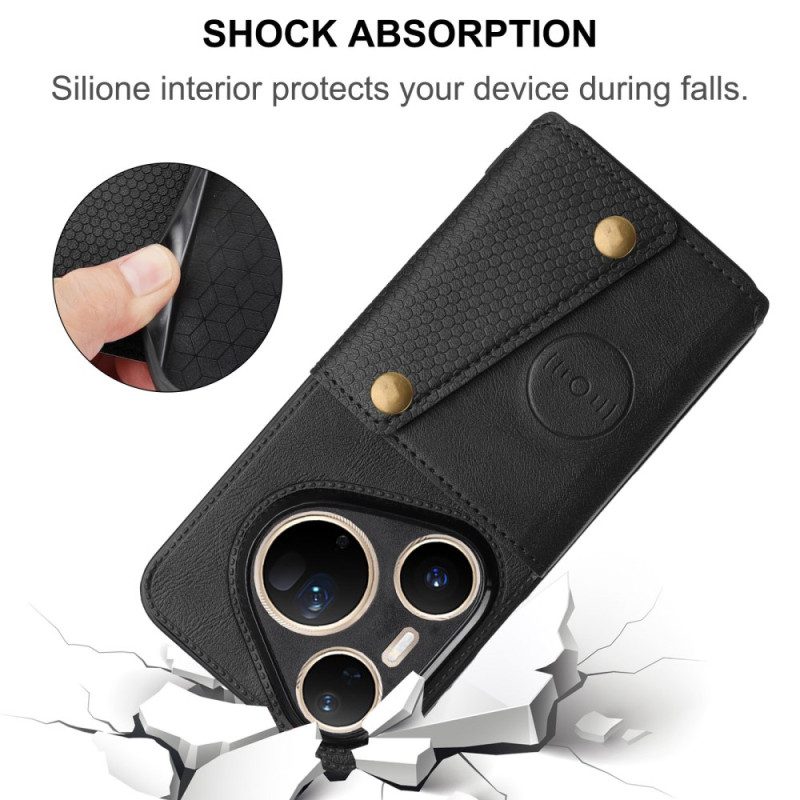 Skal Huawei Pura 80 Ultra Telefonfodral Korthållare I Lädereffekt