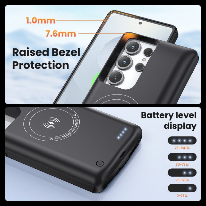 Batterifodral 10000mah För Samsung Galaxy S25 Ultra Med Magnetfäste