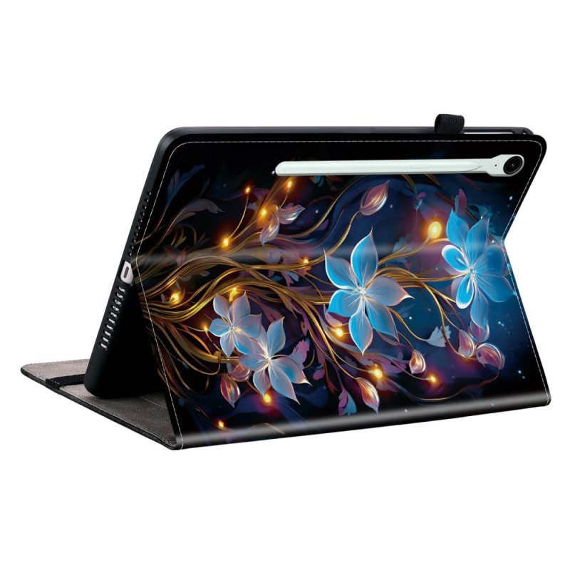 Case Samsung Galaxy Tab S10 Fe Plus Telefonfodral Blå Blommor
