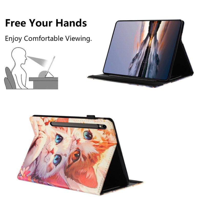 Case Samsung Galaxy Tab S10 Fe Telefonfodral Två Katter