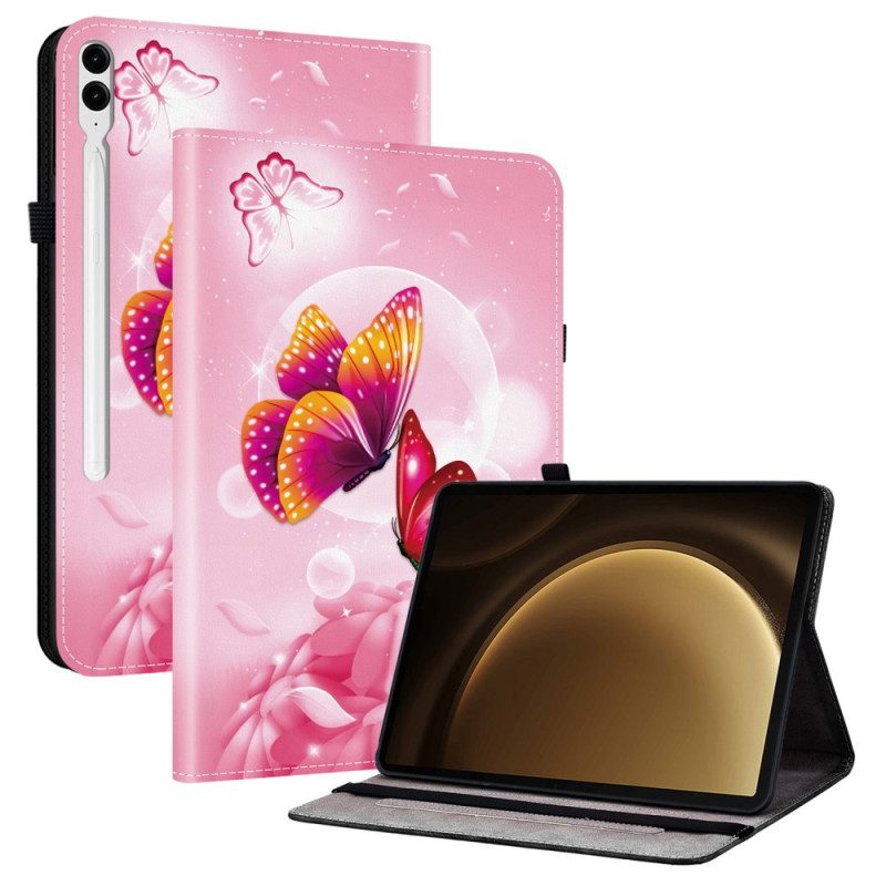 Case Samsung Galaxy Tab S10 Plus Telefonfodral Rosa Fjärilsmönster