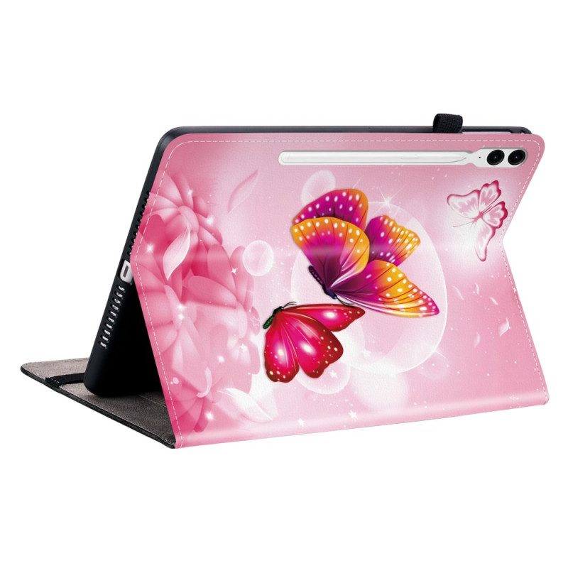 Case Samsung Galaxy Tab S10 Plus Telefonfodral Rosa Fjärilsmönster